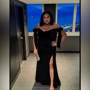 Plus size bridesmaid formal prom party dress